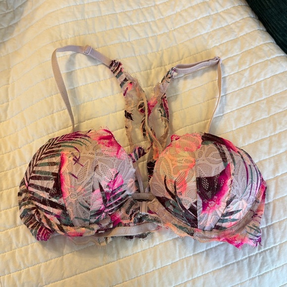 Pink | Floral Razorback Bra - Picture 1 of 3